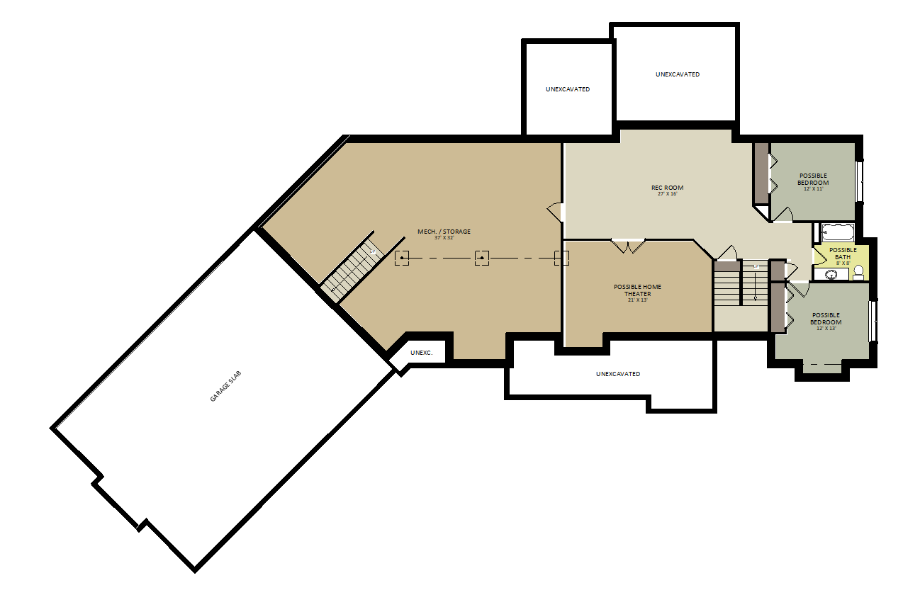 LancasterLower Level Floor Plan